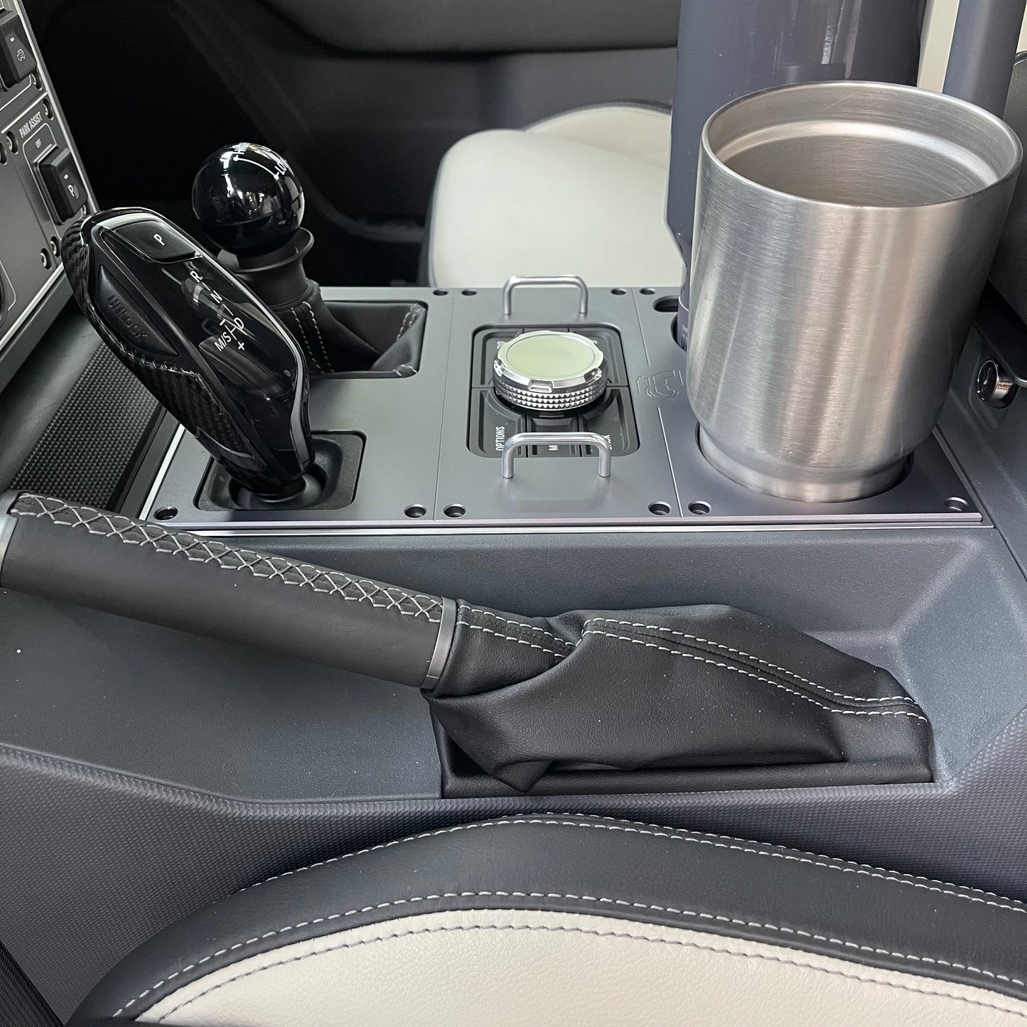 Oversized Cupholder and Machined Console for the Grenadier