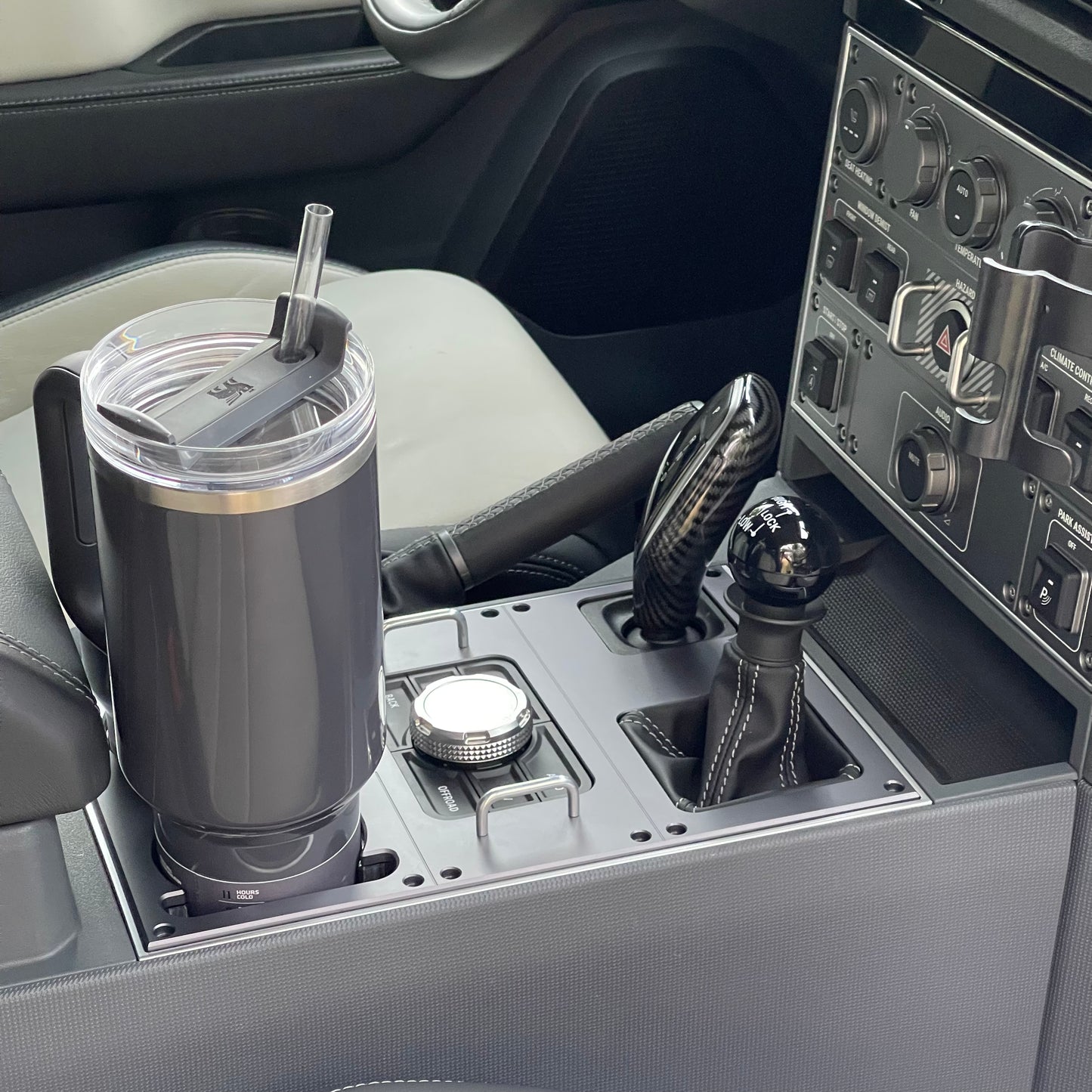 Oversized Cupholder and Machined Console for the Grenadier