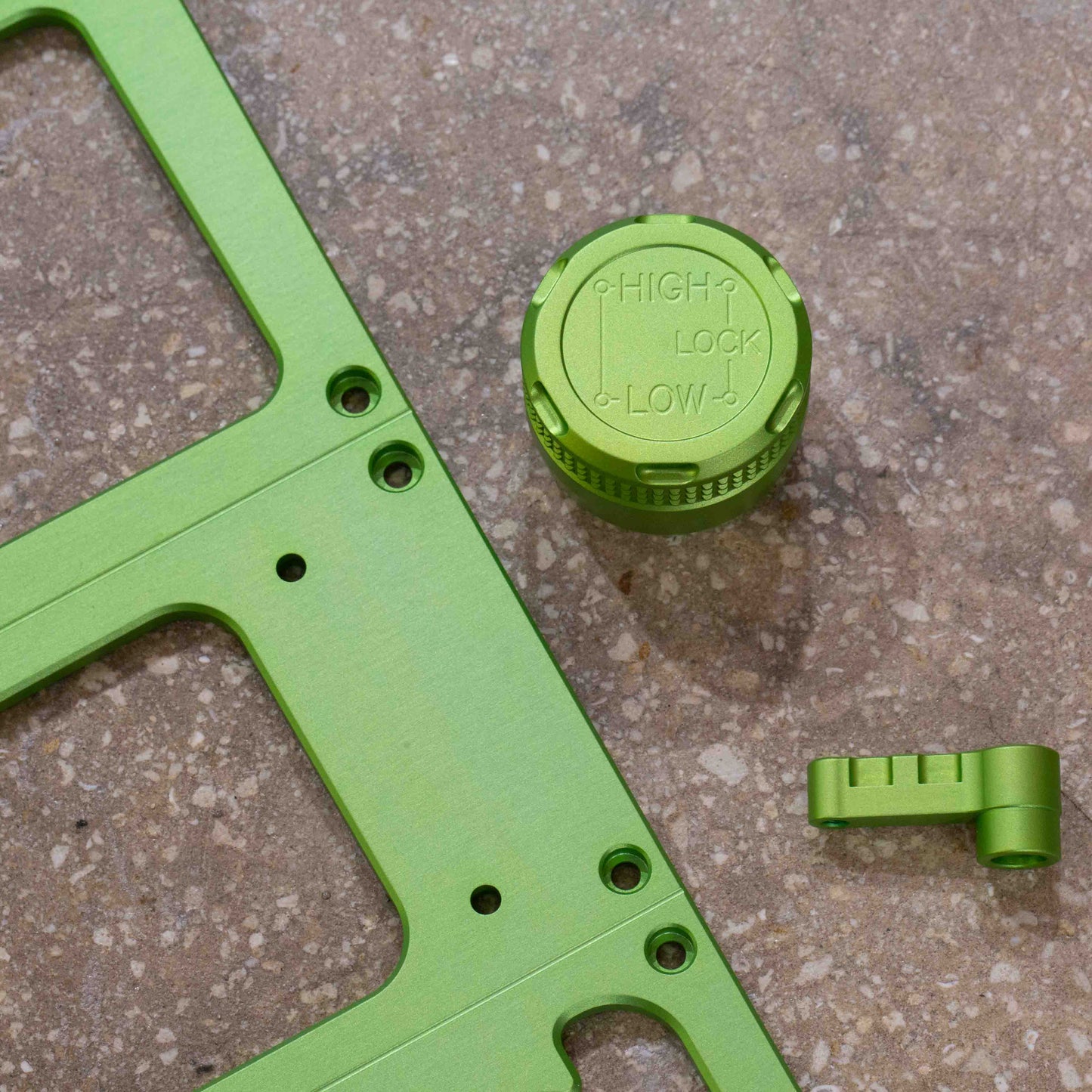 Custom Cupholder plus 1x Button Pushers & 1x LHD Shifter Knob - Lime Green