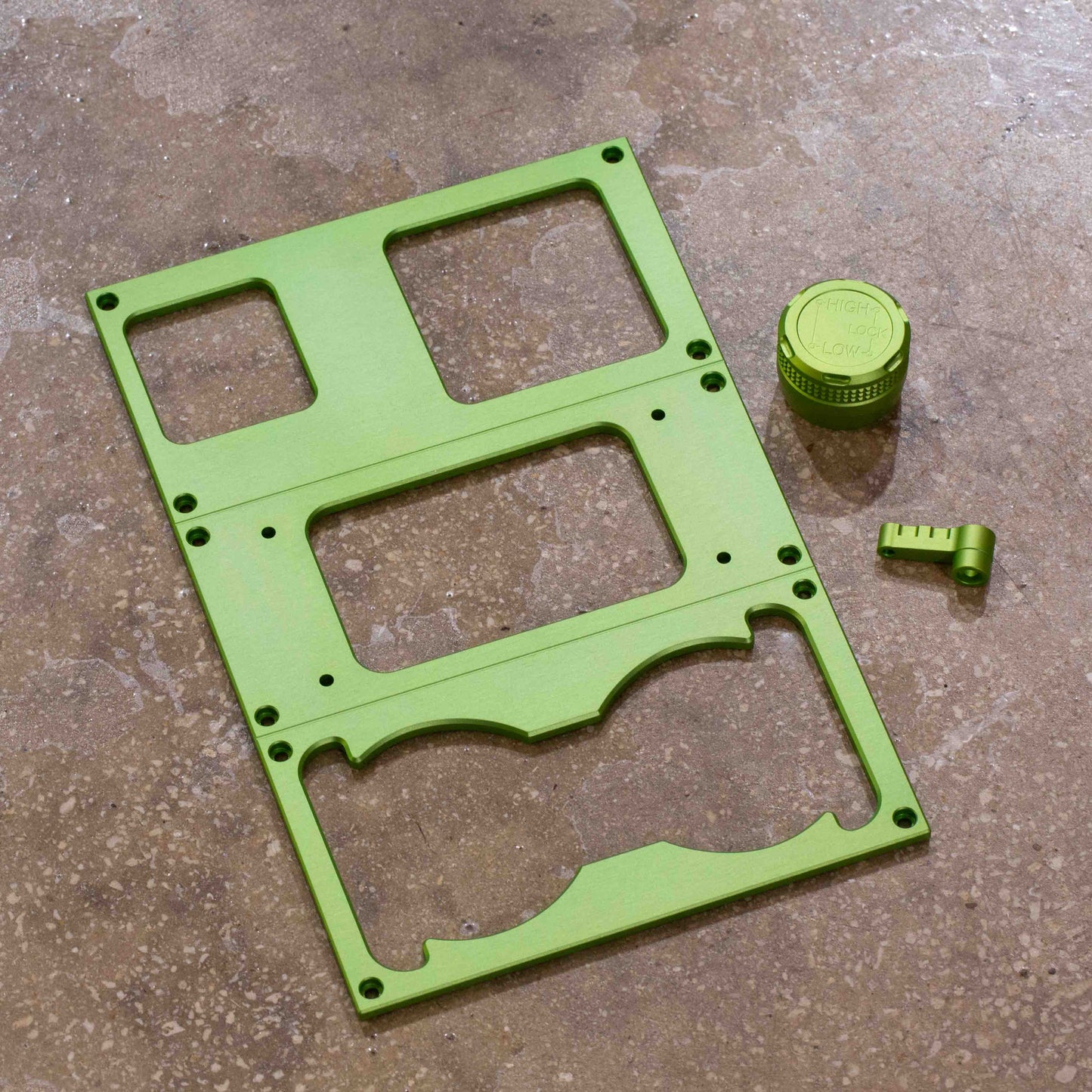Custom Cupholder plus 1x Button Pushers & 1x LHD Shifter Knob - Lime Green