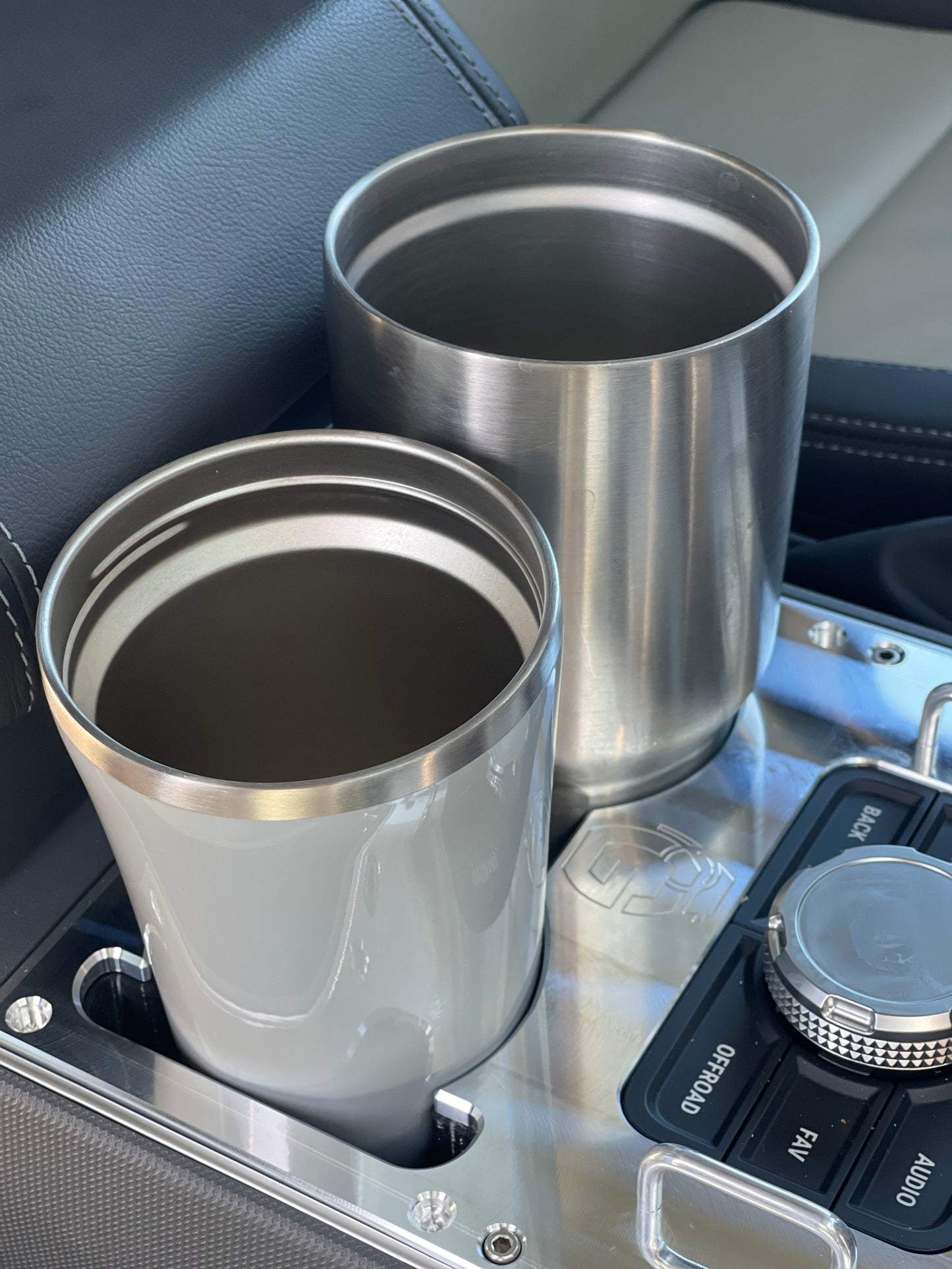 Oversized Cupholder and Machined Console for the Grenadier