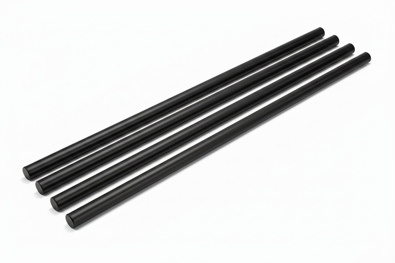 Four black anodized bars - 4 rods parallel