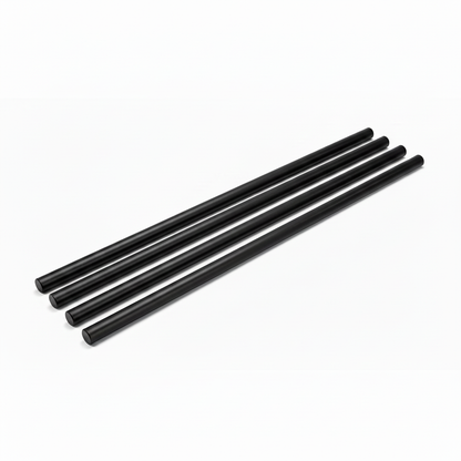 Four Smooth Matte Black Rods – 1:1 Square