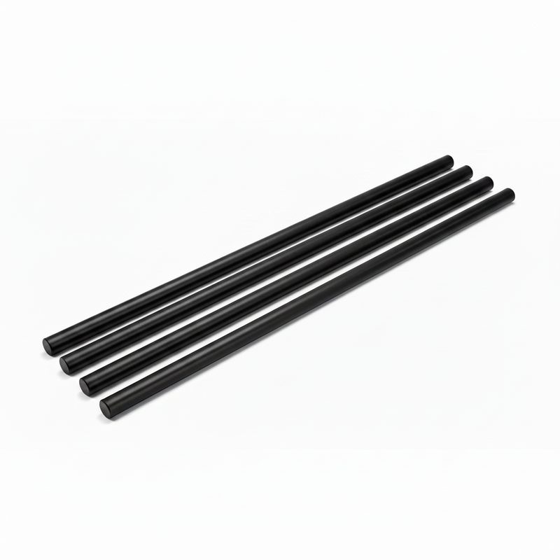Four Smooth Matte Black Rods – 1:1 Square