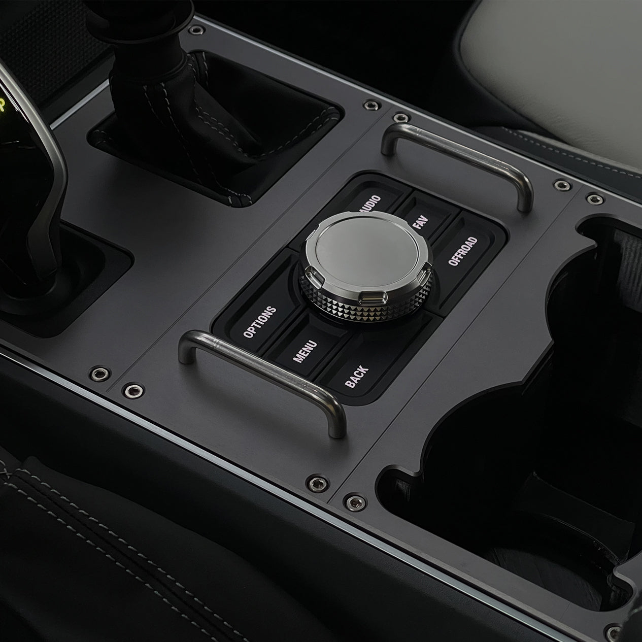 Oversized Cupholder and Machined Console for the Grenadier